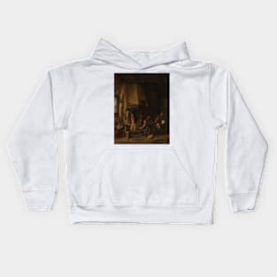 The Ice Skaters by Adriaen van Ostade Kids Hoodie